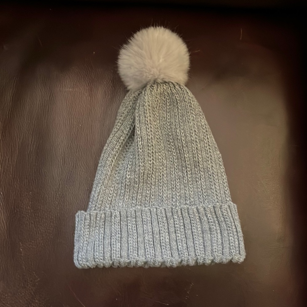 Grey Puffball Beanie